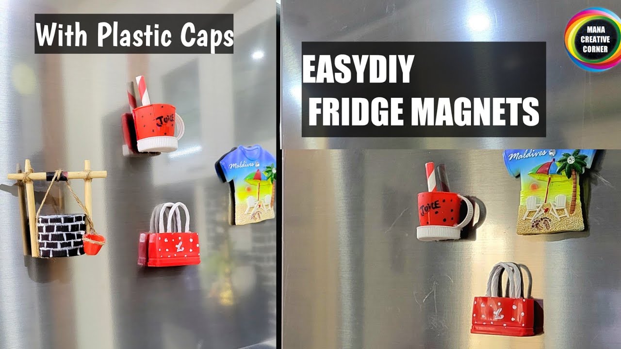 3 DIY Fridge Magnets ideas with waste Plastic Bottle Caps | 3 Plastic Bottle Caps craft ideas |