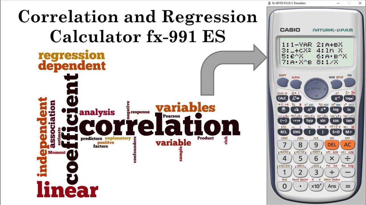 Solving Correlation and Regression using Calculator  حساب معامل الارتباط ومعادلة الإنحدار بالحاسبة