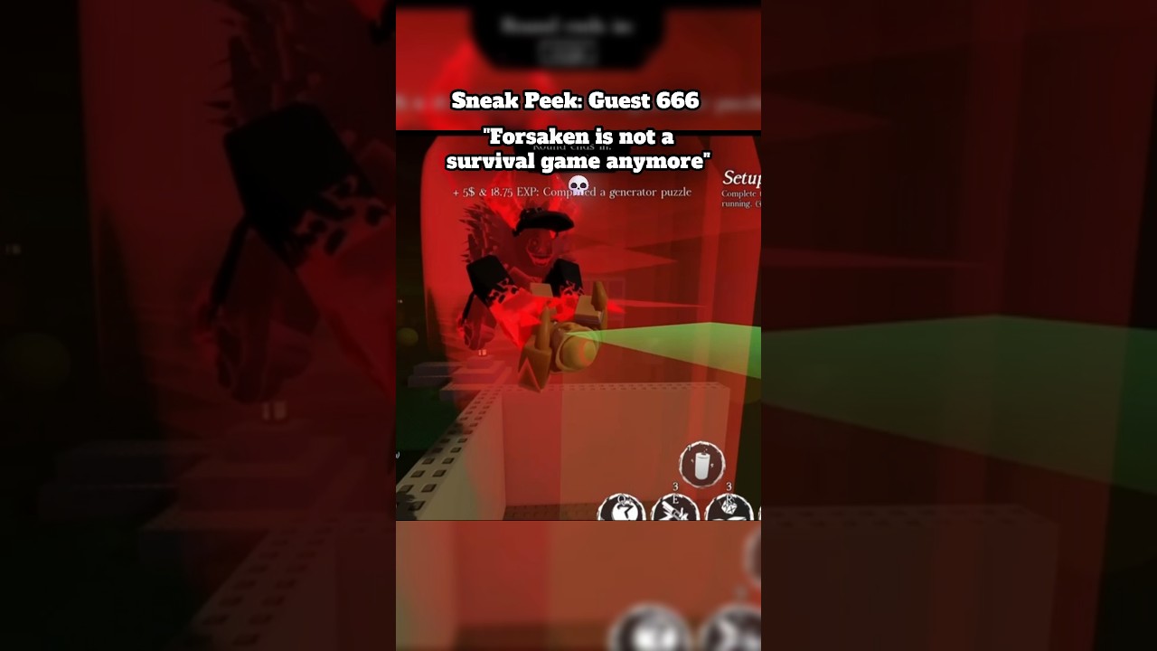 Guest 666 Sneak Peek Gameplay ☠️ #forsaken #roblox #guest666 #gameplay #fyp #forsakenroblox #viral