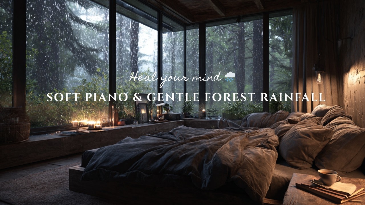 Heal Your Mind | Soft Piano & Gentle Forest Rainfall 🌧️