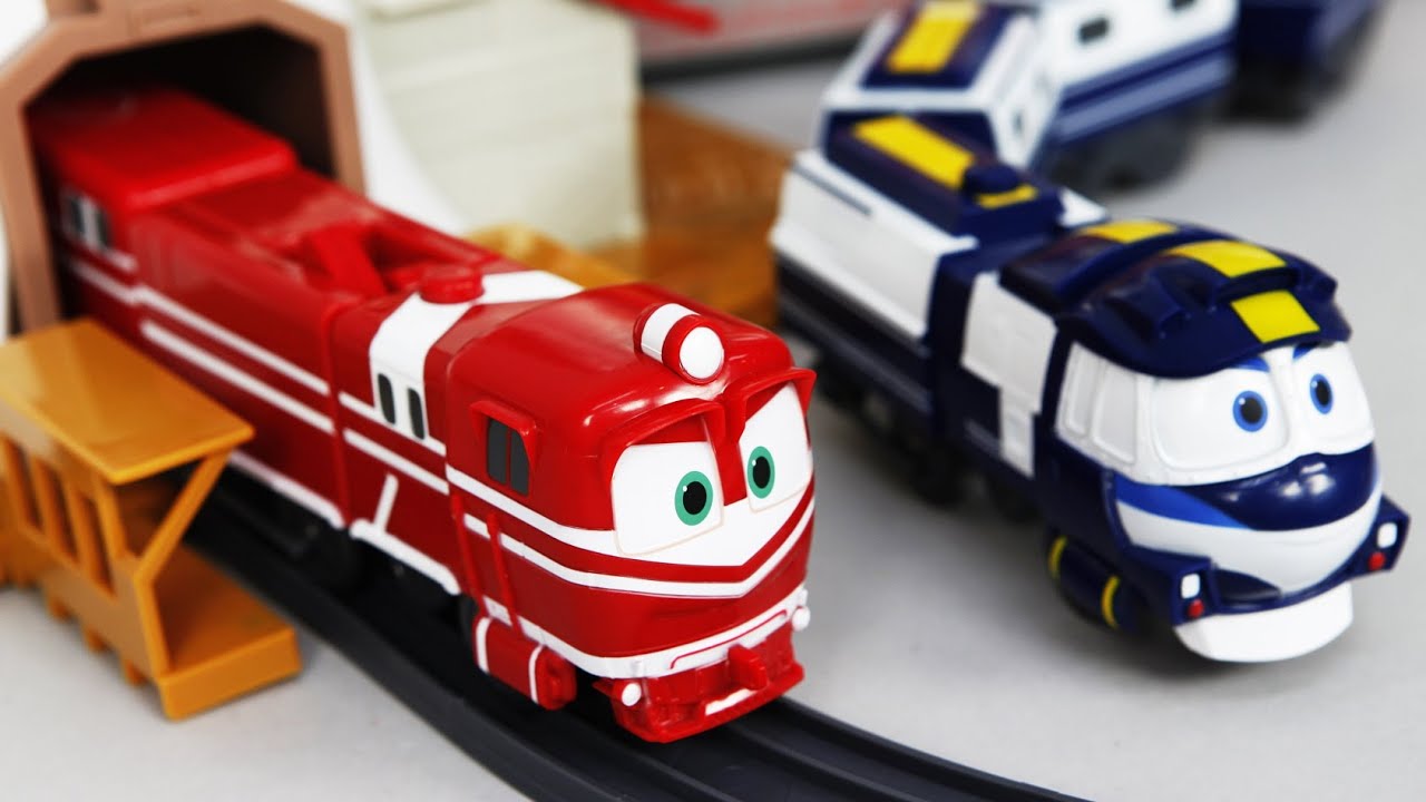 Robocarpoli tayo toy Robot Trains Toys House rail set Unboxing | CarrieAndToys