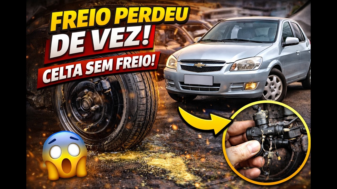 FREIO VAZANDO! Descobrimos o problema no cilindro de roda do Celta 😱