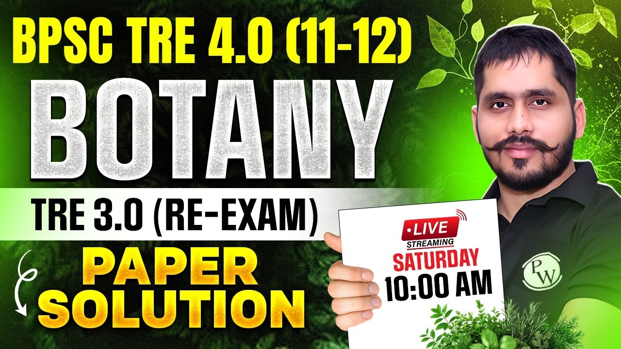 BPSC TRE 4.0 Botany Class 2026 | BPSC TRE 3.0 Botany Paper Solution | BPSC TRE Botany by Arvind Sir