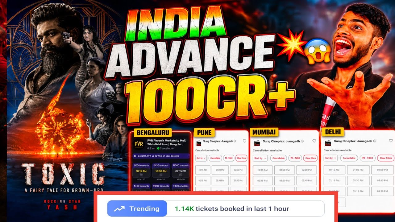 Toxic first day advance booking report | toxic India advance booking | Toxic booking | yash |
