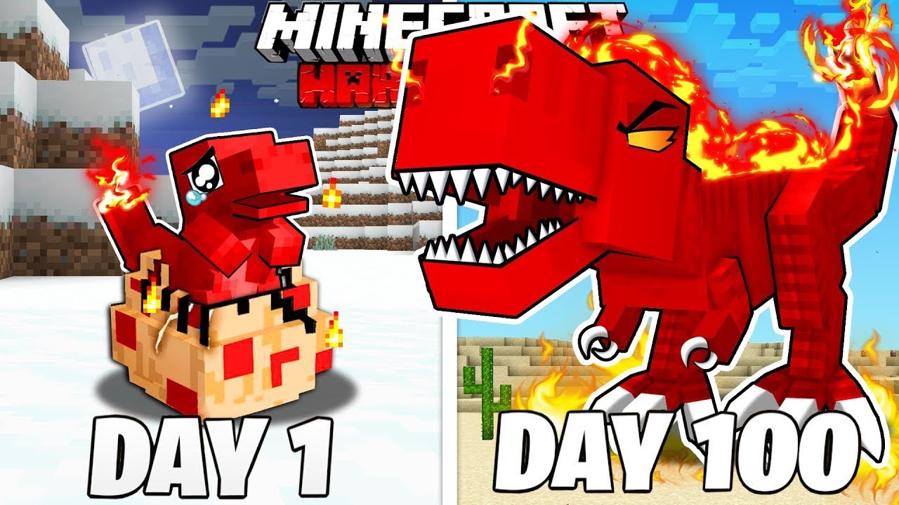 100 Days as a Dinosaur in Minecraft Hardcore: Epic Survival Challenge! 🦕🔥#minecraft
