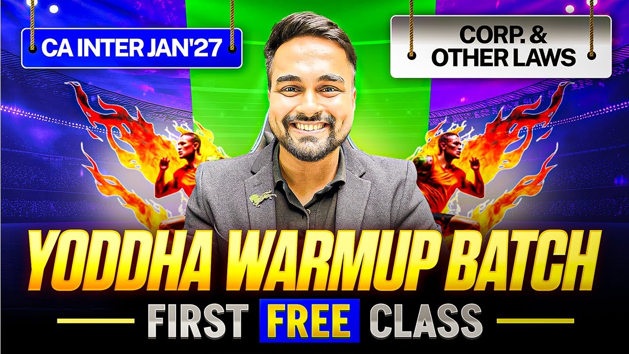 CA Inter Jan 2027 | Corporate & Other Laws Demo Class | CA Inter Batch | ICAI | CA CS Shantam Gupta