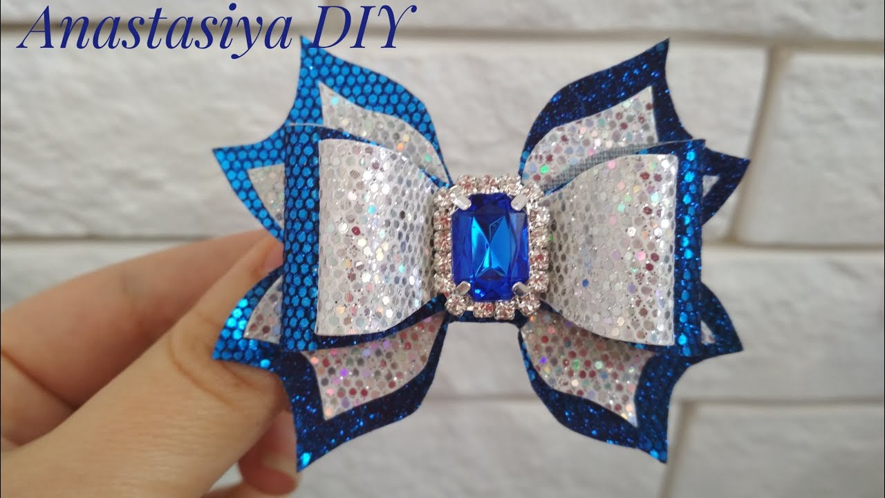 🎄🎁Праздничные бантики из экокожи по шаблону/Festive bows from eco-leather on a template