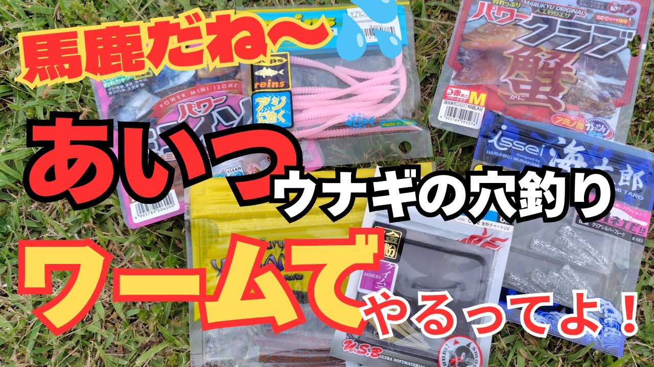 【うなぎ釣り】嗅覚の優れたうなぎを騙せるか！？匂い・味付きのワームでうなぎの穴釣り！！馬鹿だね～あいつシリーズ第2弾！！