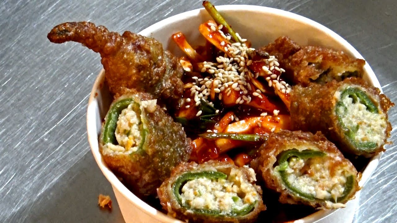 Giant Fried Chili Pepper & Spicy Noodle | Korean Street Food