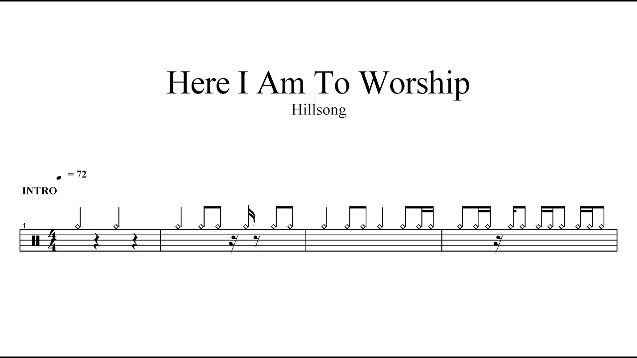 Hillsong-Here I Am To Worship | Drum Sheet Music
