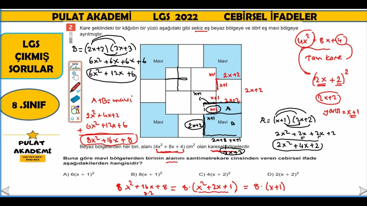 cebirsel ifadeler  LGS çıkmış soruları (2021 soruları dahil)