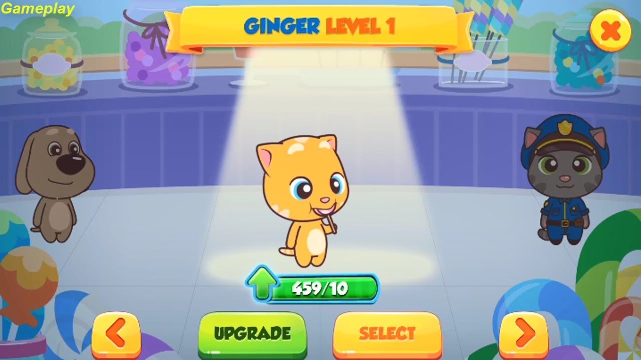 Talking Tom Candy Run Android Gameplay #4- GINGER