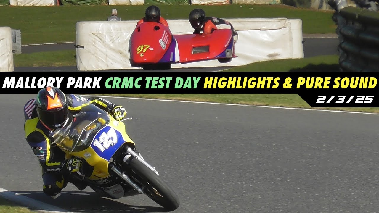 Mallory Park CRMC Test Day, Crashes/Highlights, Classic Racing Motorcycle Club, 2/3/25