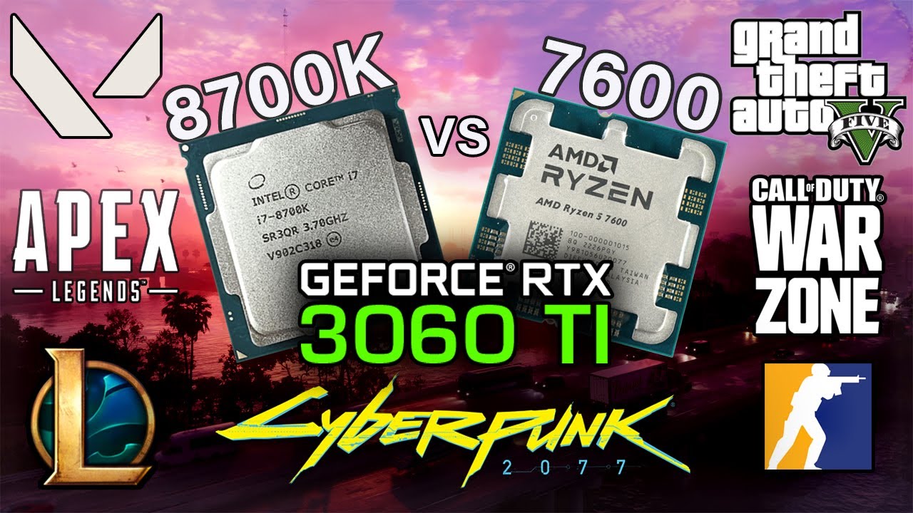 Intel i7 8700K vs Ryzen 5 7600 - RTX 3060 Ti - 10 GAMES BENCHMARK at 1080P: Time to Upgrade?