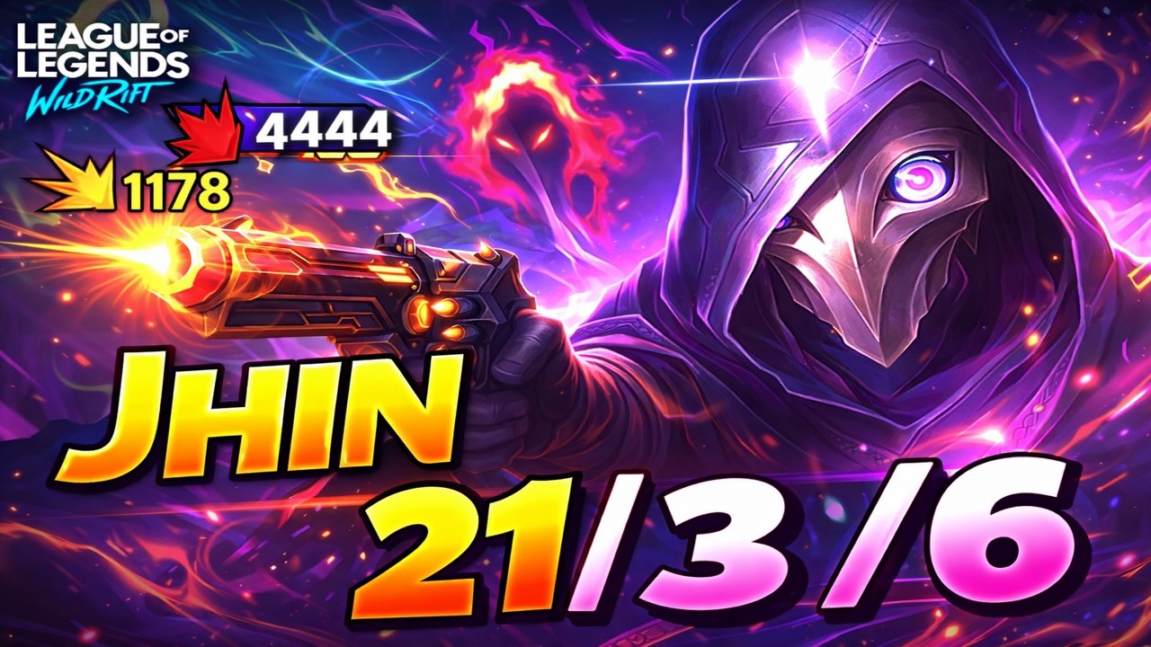 WILD RIFT | UNSTOPPABLE JHIN ADC🔥| 21 - 3 - 6 MVP | PERFECT GAME | BUILD & RUNES | DRAGON LANE