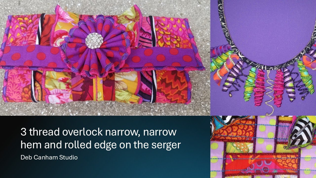 3-ниточная узкая строчка, узкий подгиб и подвернутый край на оверлоке.