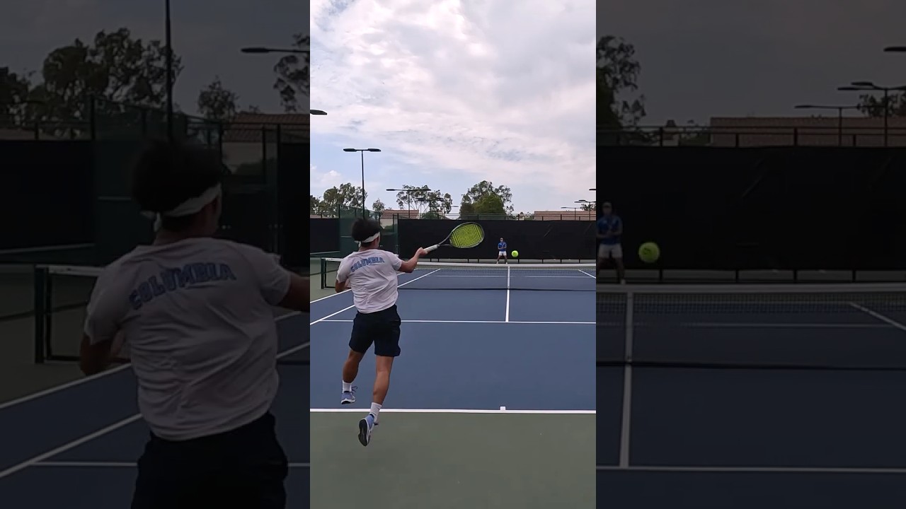 D1 Columbia has a HUGE forehand! #tennis #shorts