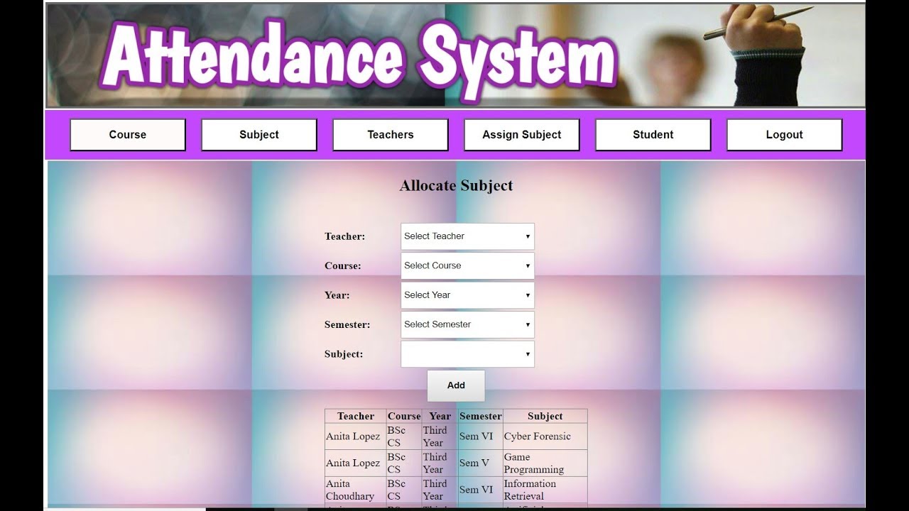 Attendance System using Asp.Net C#(Final Year Project)