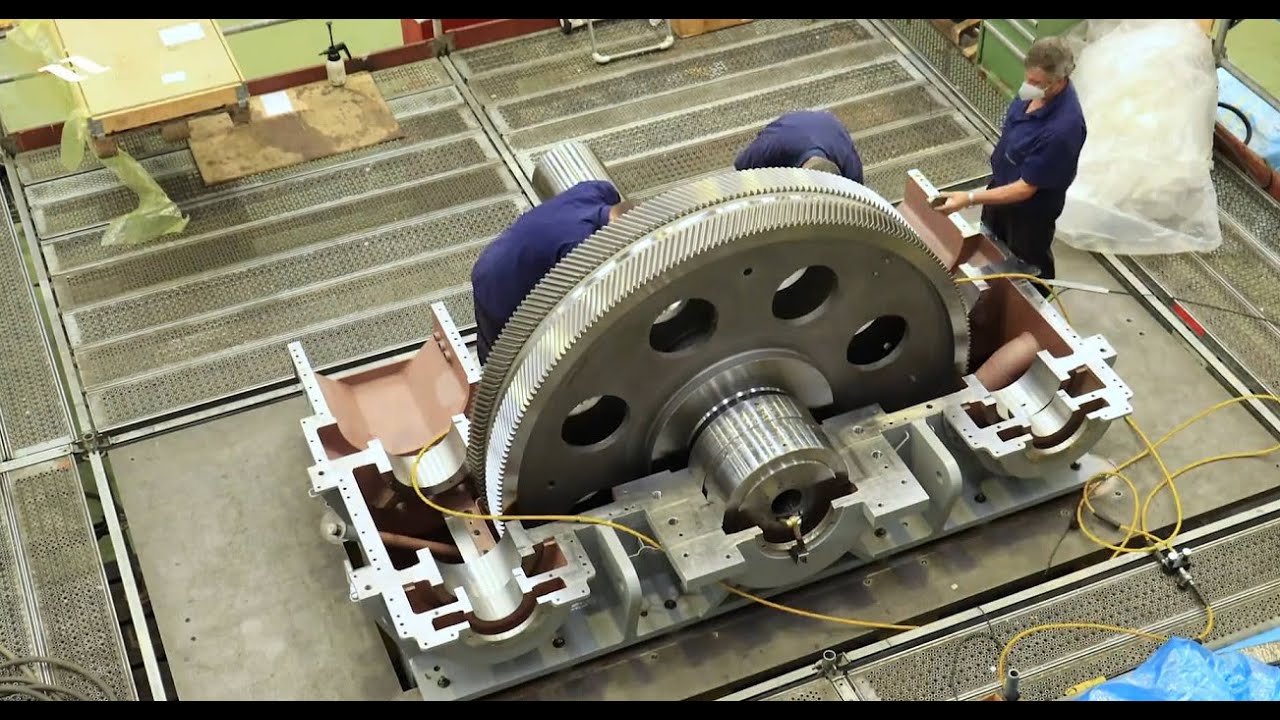 NAVANTIA Turbinas (Ferrol): Time-Lapse Montaje Engranaje Reductor de Babor (Programa Corbetas AS)