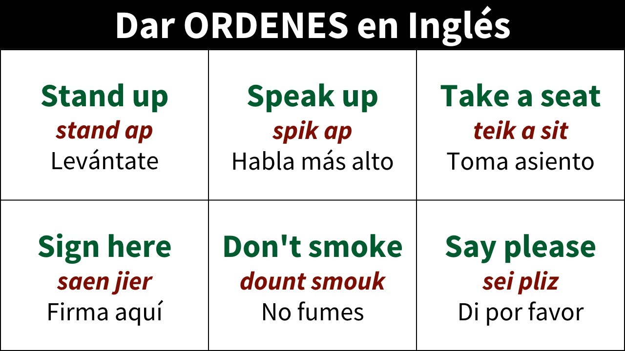 Dar ordenes y sugerencias en ingl&eacute;s
