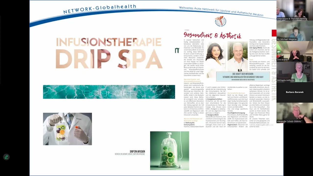 Webinar Infusionstherapien Vitamin C, Myers Cocktail und Zellerneuerungstherapie mit PPC - NETZWERK