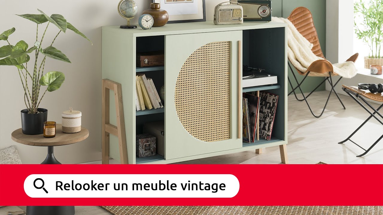 Tuto - Relooker un ancien meuble en meuble à vinyles vintage ✔️