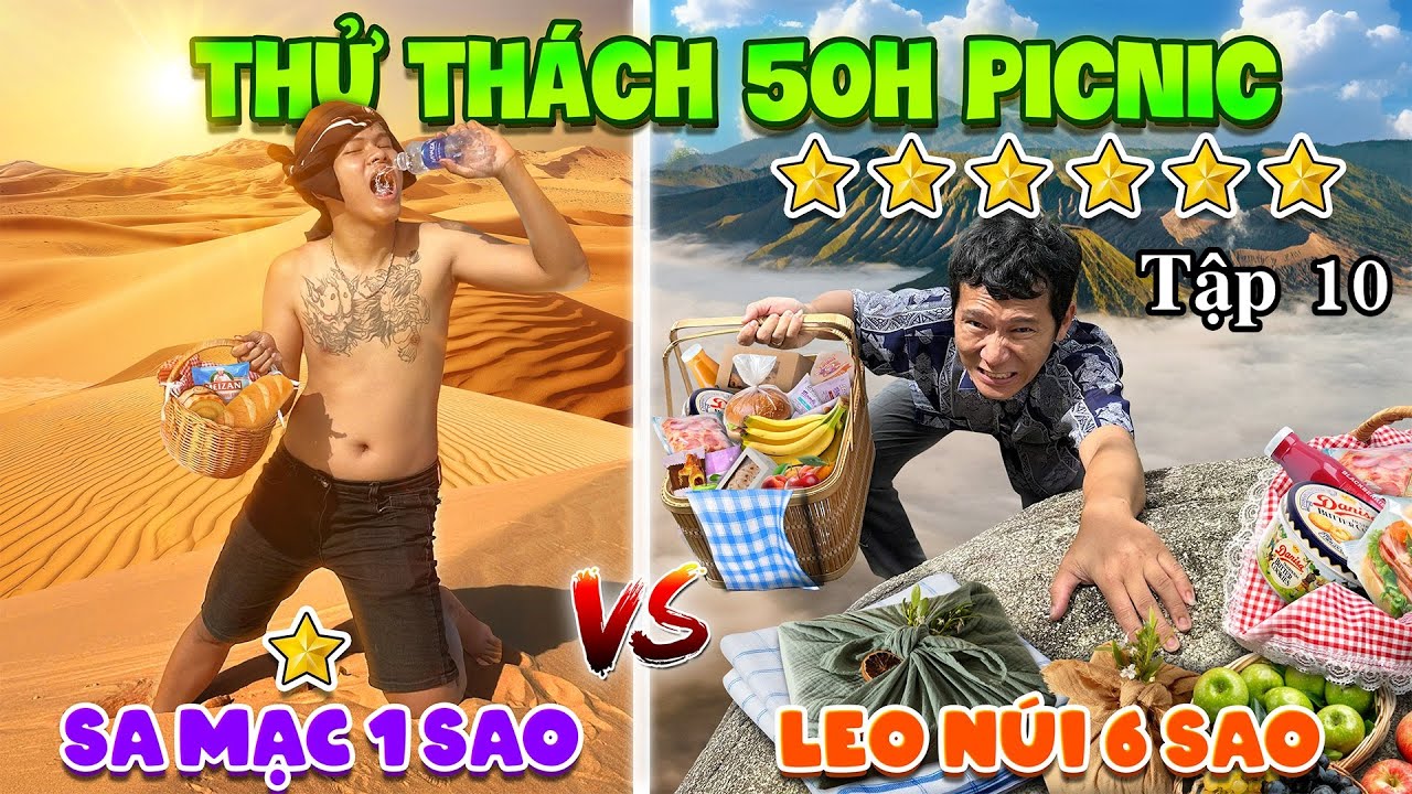 Thử Thách 50 Giờ Cắm Trại Leo Núi vs Picnic Trên Sa Mạc | Tập 10: 50h Cắm Trại Picnic Cấp 1 vs Cấp 6