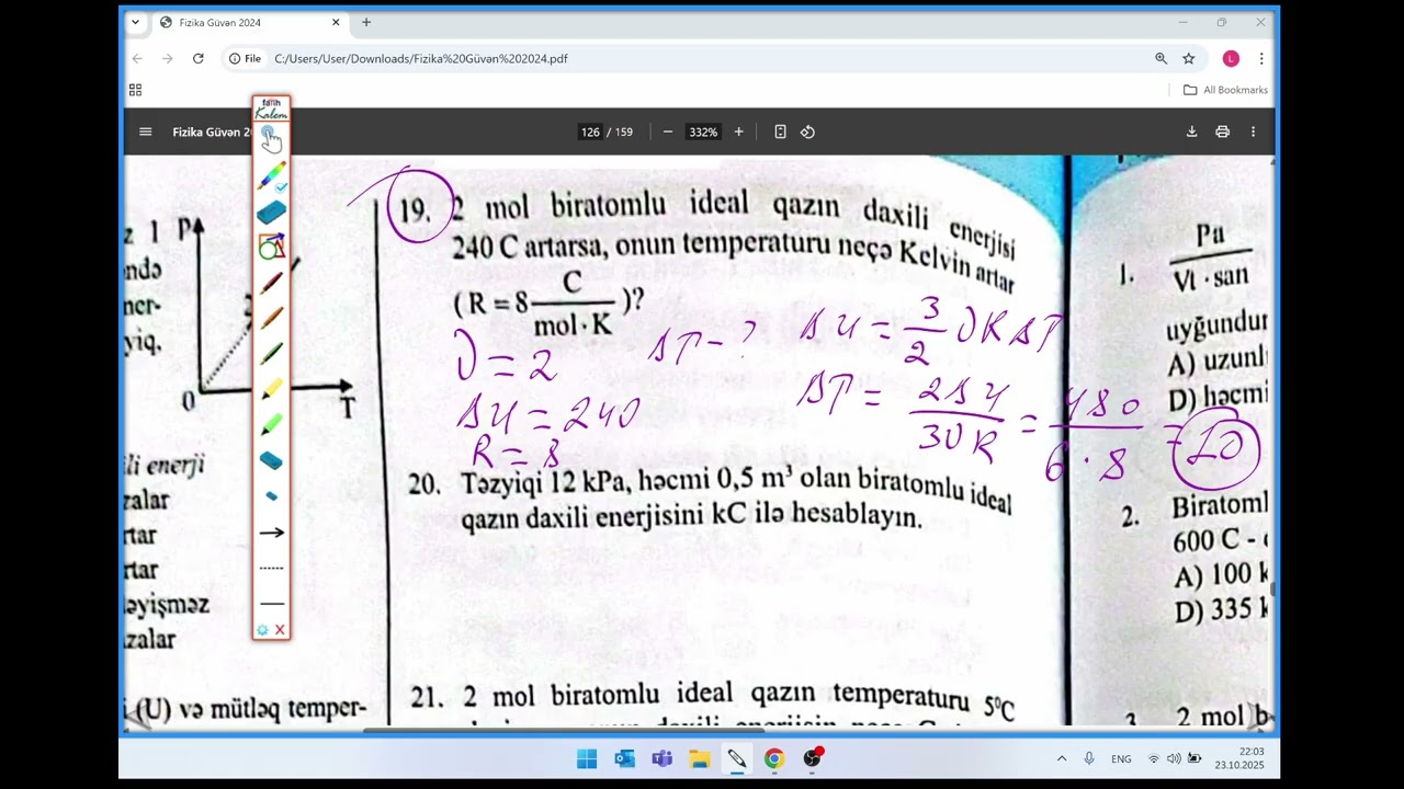 Güvən Termodinamikanın əsasları Test izahı 1Cİ HİSSƏ