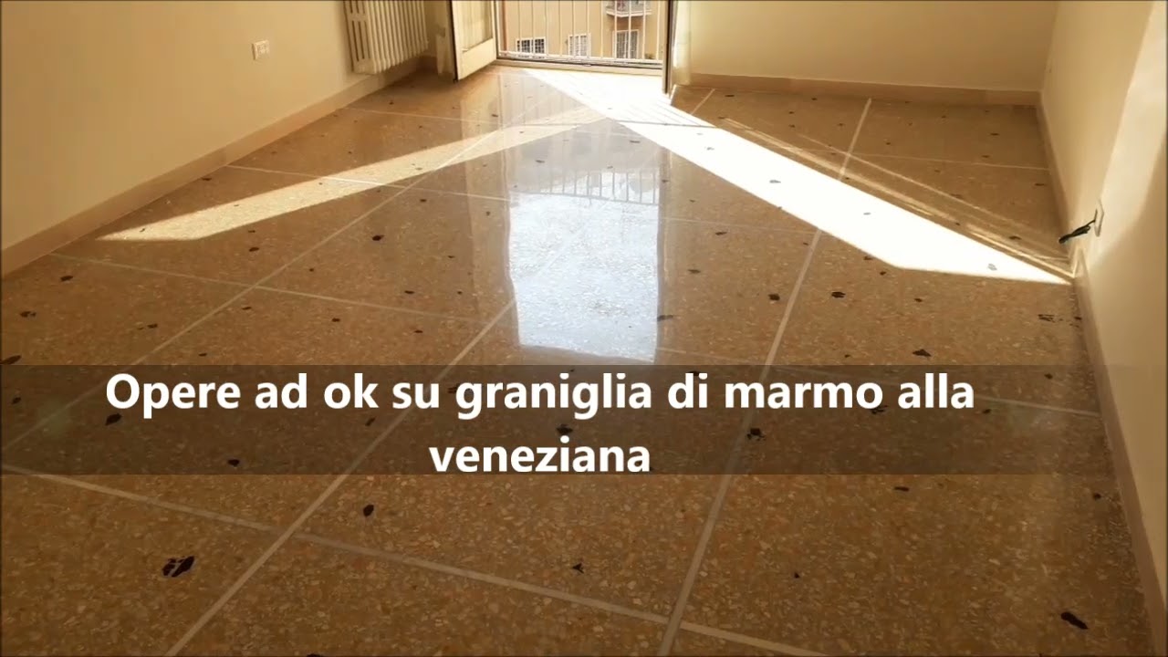 Arrotatura pavimenti graniglia di marmo alla veneziana