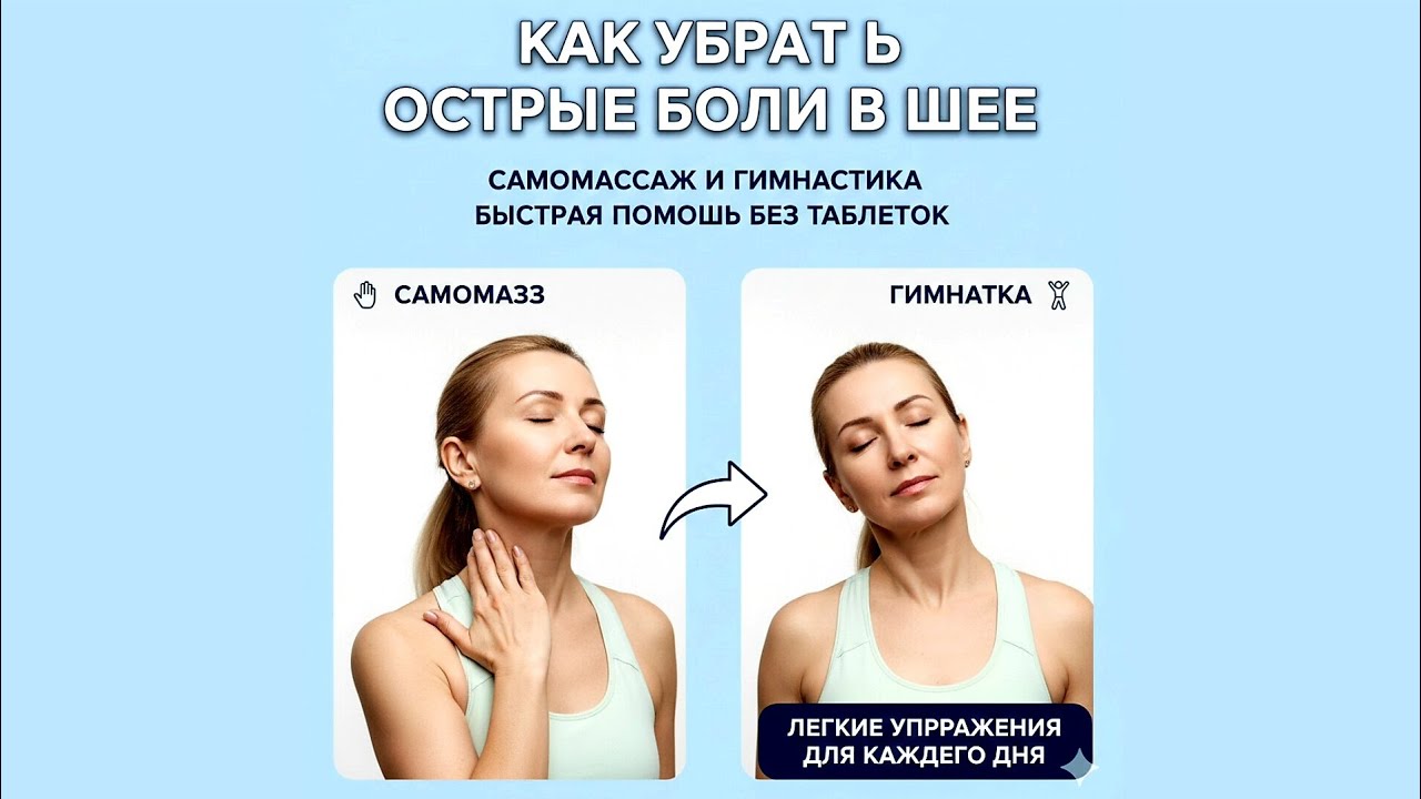 Как убрать острые боли в шее? Топ фишек. 