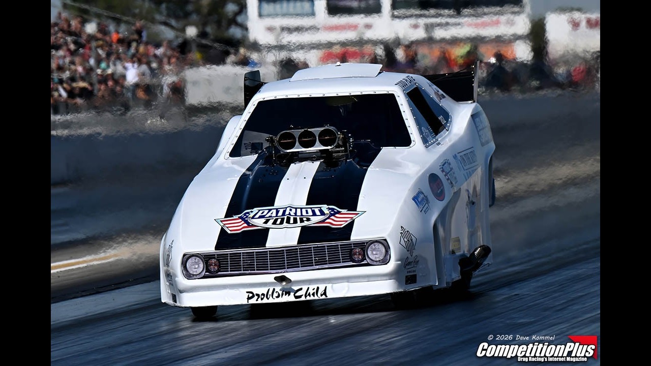 PLATE GOES NO.1! 5.48 RUN AFTER REUNION CRASH – NOSTALGIA FUNNY CAR BAKERSFIELD MARCH MEET