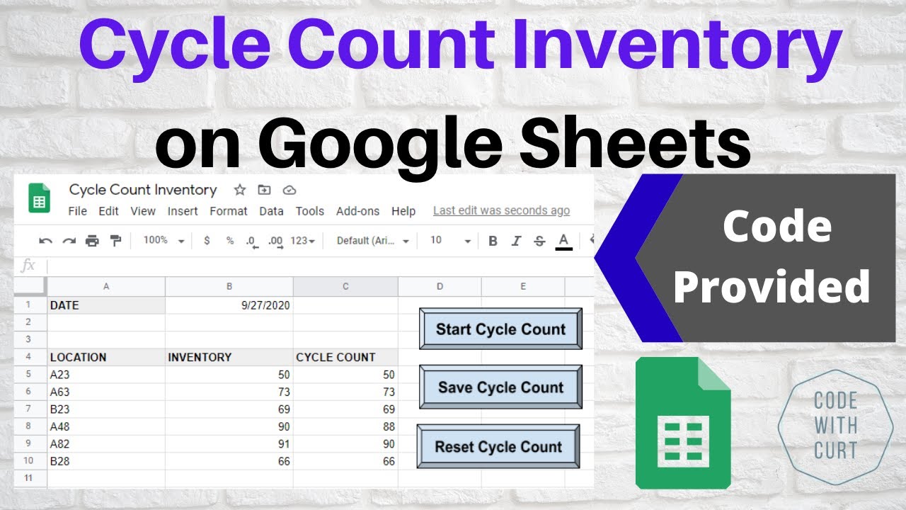 Cycle Count Inventory Software on Google Sheets