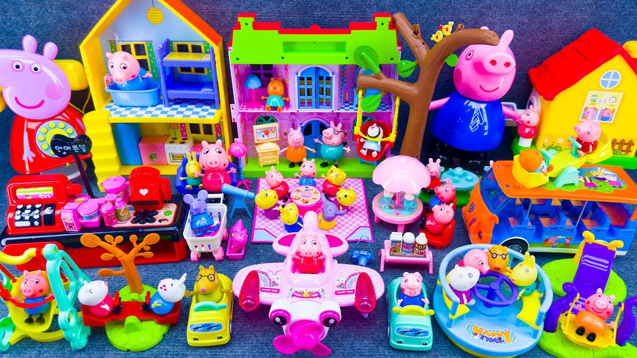 20 Minutes Satisfying Unboxing Peppa Pig Super Market Playset, Peppa Pig & Friends Playground Review