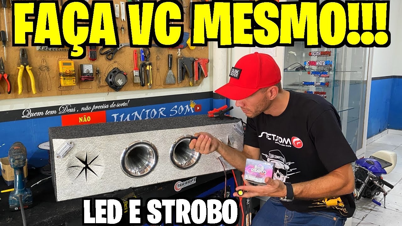 FAÇA VC MESMO!!! INSTALAÇÃO DE STROBO E LED VARIAS DICAS... ☢JuNiOr SoM♛®