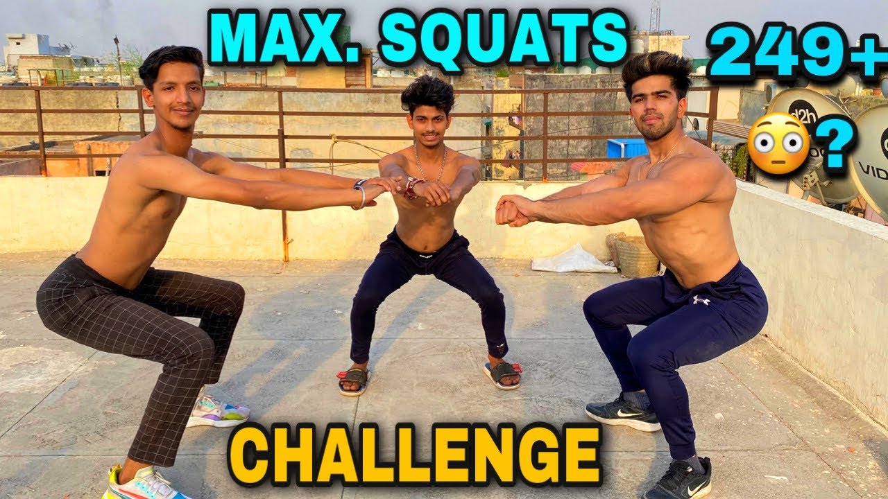 MAX. SQUATS CHALLENGE IN ONE TIME| WHO WILL WIN? | badri fitness