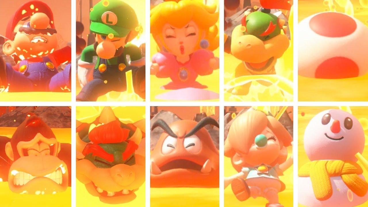 Mario Kart World - All Characters Dying in Lava