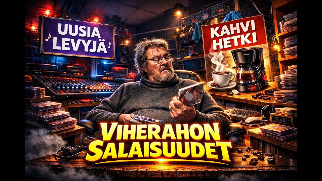 Y&Ouml; STUDIOSSA: KAHVIA, UUSIA LEVYJ&Auml; JA VIHERAHON POHDINTOJA