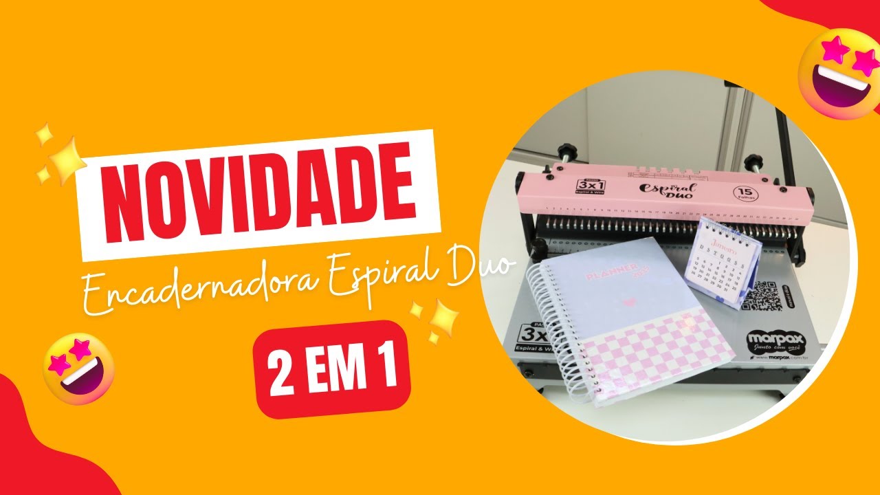 ENCADERNADORA 2 EM 1: ESPIRAL E WIRE-O 3X1 | ESPIRAL DUO MARPAX🧡