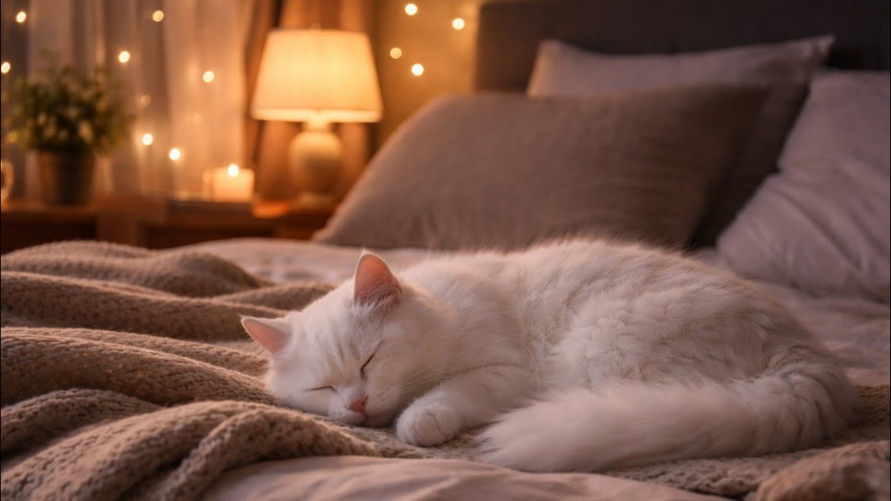 Black Screen Cat Calming Music for Sleep & Deep Relaxation 