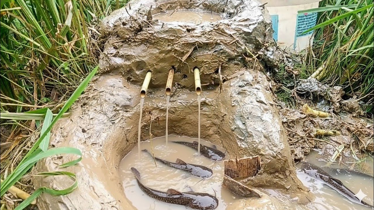 Smart Boy Built Fish Trap By Mudy Soil || মাটির কুয়োতে ধরলাম বিশাল মাছ! সবাই অবাক! 😲