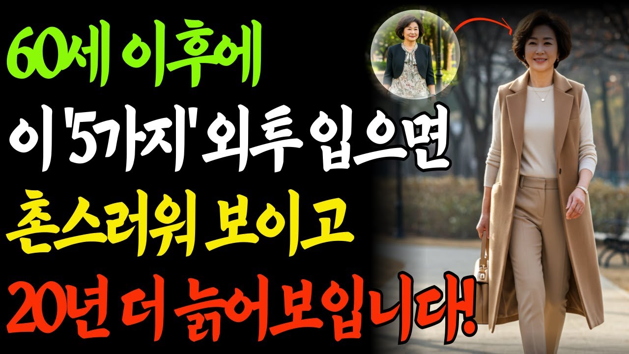 60대 이후 이 '5가지' 옷 입으면 20살 더 늙어보여요 | 노후지혜 | 시니어패션 | 중년패션 | 동안패션 | 스타일팁 | 오디오북 | 패션변신