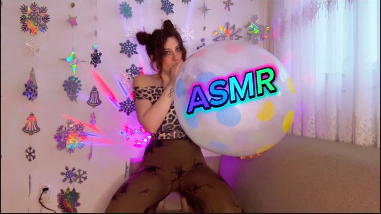ASMR | Blowing Up & Popping Polka Dot Balloons 💜