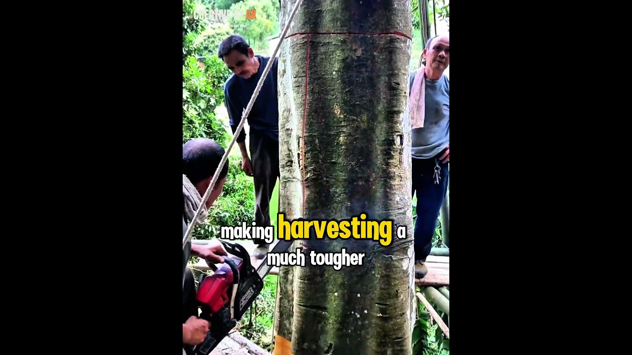 Why Cinnamon Harvesters Peel Trees Like This!#CinnamonHarvest #SustainableFarming #TreeHarvesting