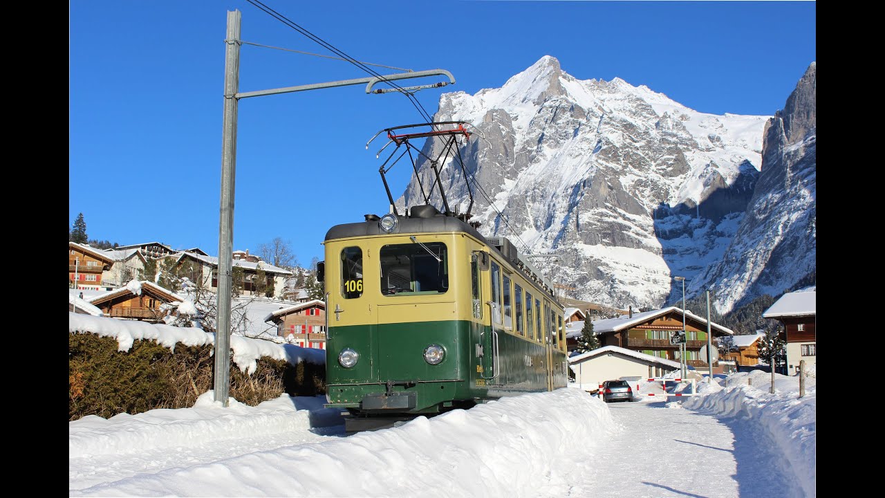 Wengernalpbahn im Winter 2014/15 -  BDhe 4/4 im Einsatz
