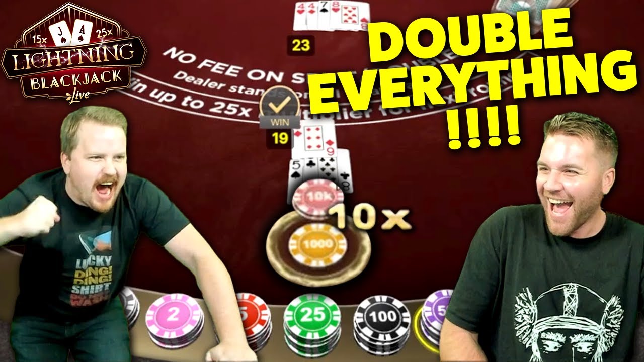 New Blackjack Strategy -- DOUBLE EVERYTHING! (Lightning Blackjack)