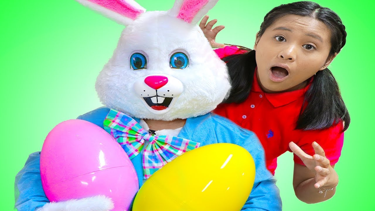 Funny Easter Bunny Has Happy Easter Surprise Egg Toys Hunt for Kids