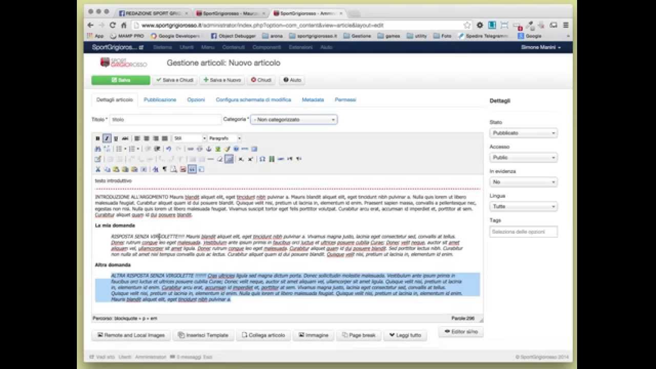 come fare la pagina dell'intervista (fatta bene si intende)
