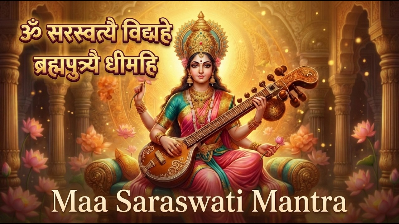 Maa Saraswati Mantra 108 Times | ॐ सरस्वत्यै विद्महे | Wisdom & Intelligence Blessings