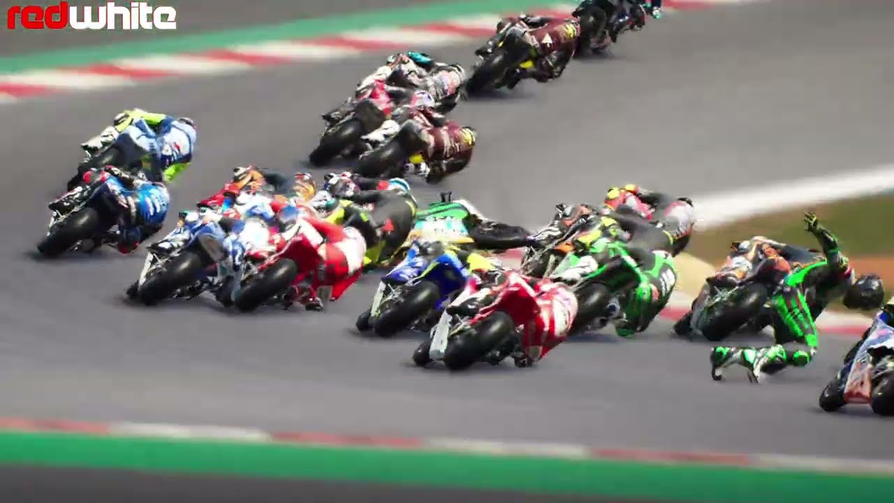 Watoto wakali wa pista wanakimbiza kwa kasi ya kufani vurugu tupu, MotoGP 22. #redwhite