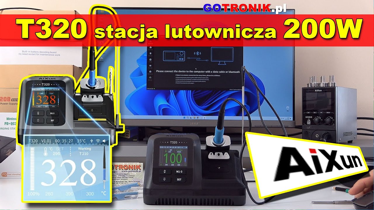 T320 Aixun stacja lutownicza 200W prezentacja aktualizacja firmware groty precyzyjne WiFi Bluetooth